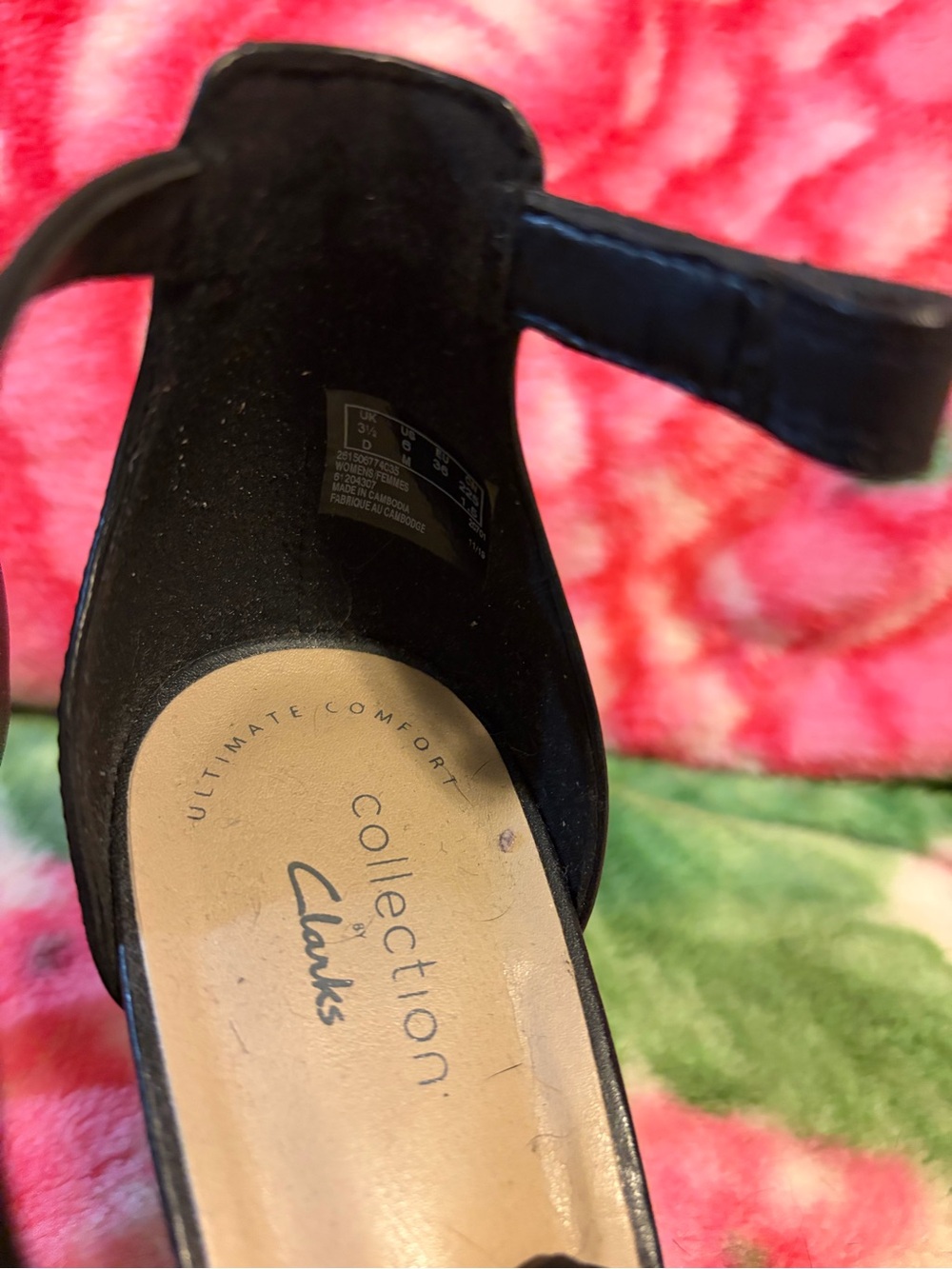 Clarks Black Leather Crisscross Ankle-Strap Heels - Picture 3 of 9